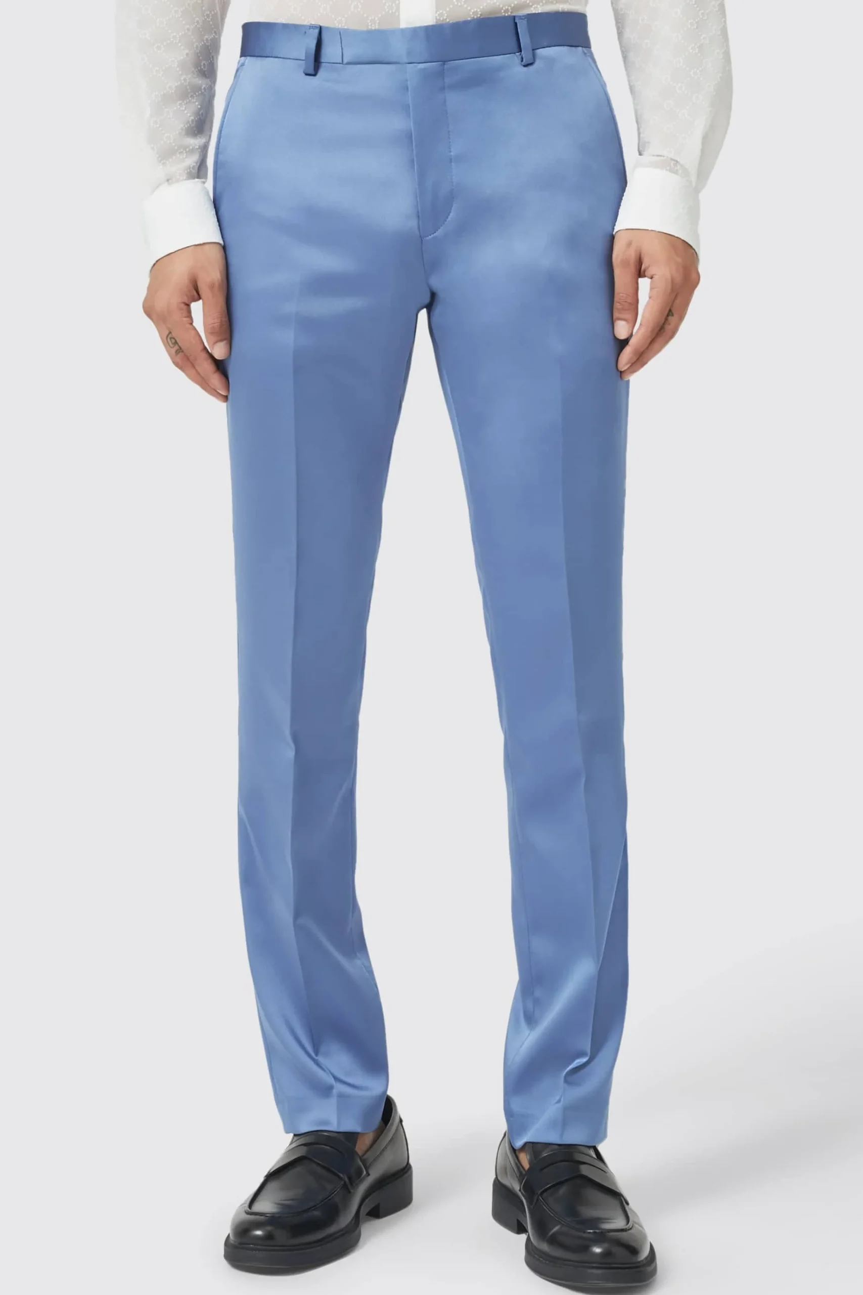 Style·Plain Suits|Style·2 Piece Suits|Twisted Tailor Draco Skinny Fit Blue Sateen Suit