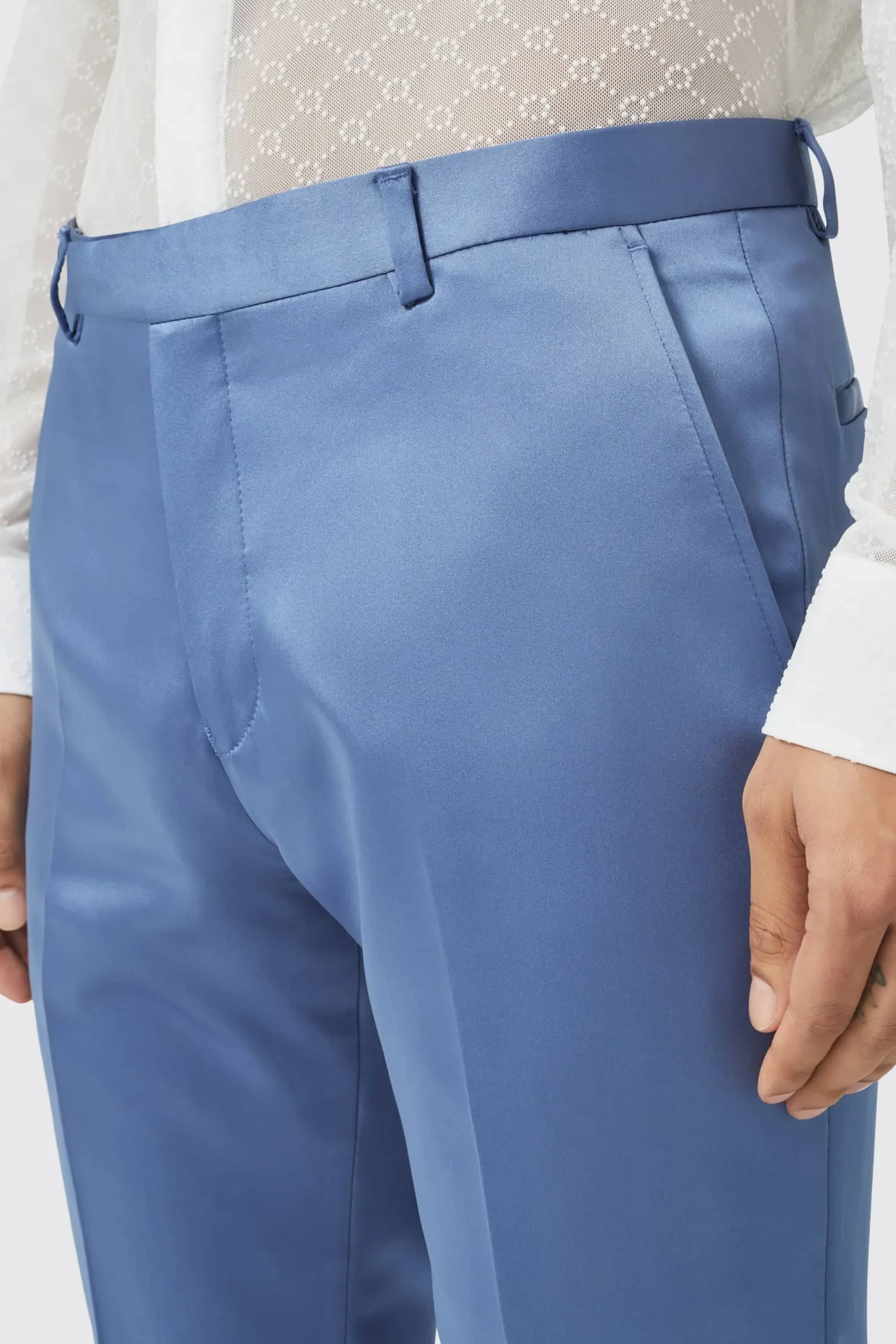 Style·Plain Suits|Style·2 Piece Suits|Twisted Tailor Draco Skinny Fit Blue Sateen Suit