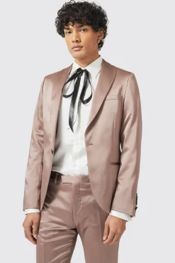 Style·Plain Suits|Style·2 Piece Suits|Twisted Tailor Draco Skinny Fit Rose Gold Sateen Suit