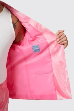 Unisex|Style·Bold Prints|Twisted Tailor Drogba Oversized Pink Abstract Cotton Suit