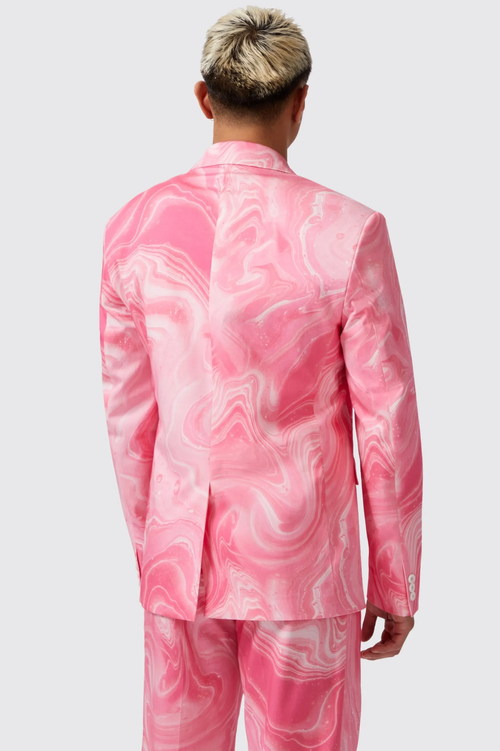 Unisex|Twisted Tailor Drogba Oversized Pink Abstract Cotton Jacket
