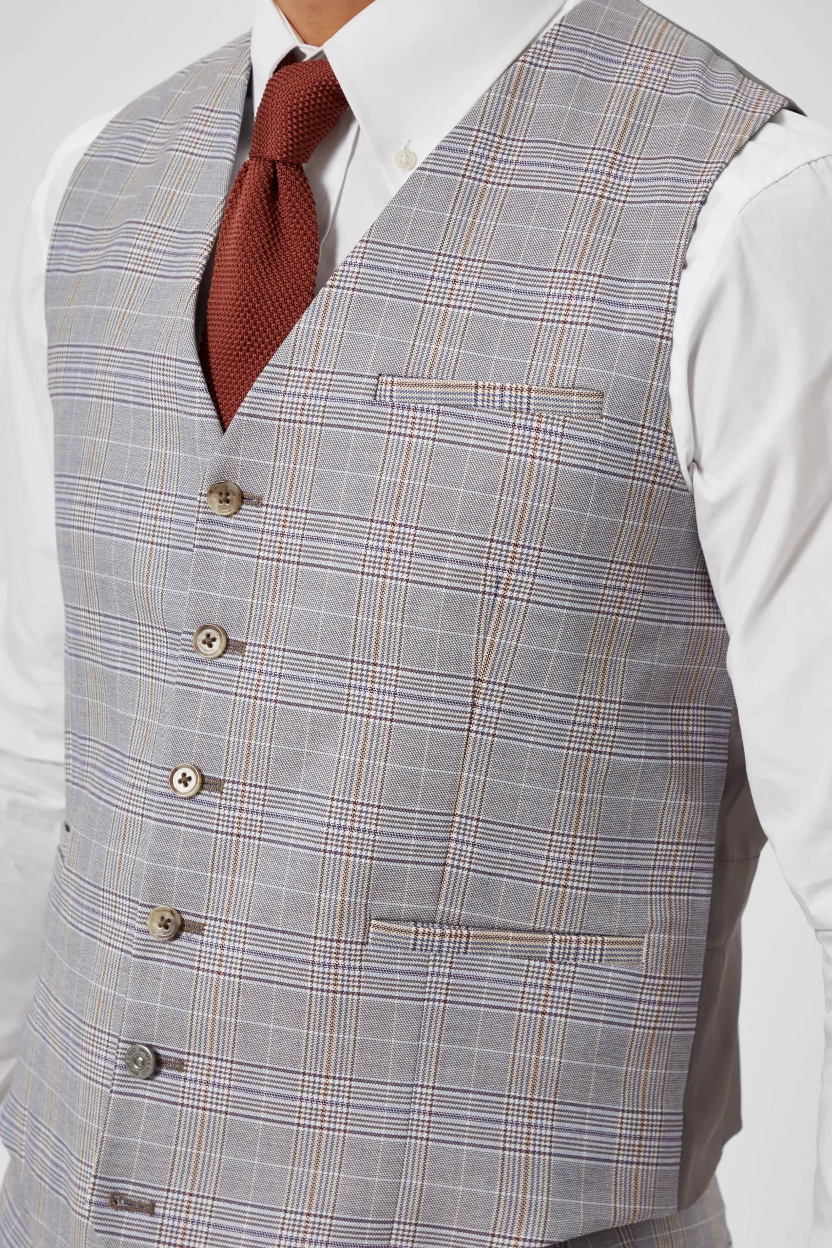 Waistcoats|Twisted Tailor Earlswood Slim Fit Grey Check Waistcoat