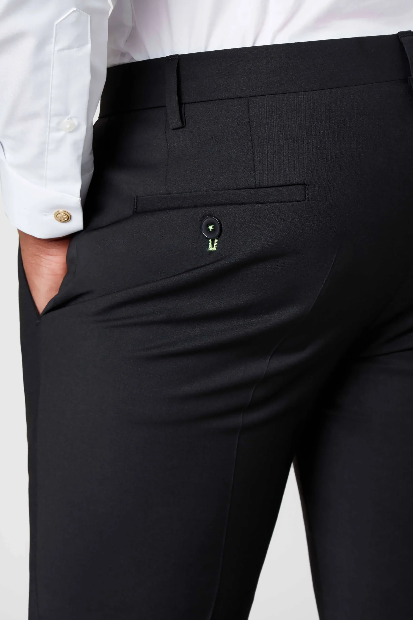 Trousers·Work Trousers|Twisted Tailor Ellroy Skinny Fit Black Wool Trousers