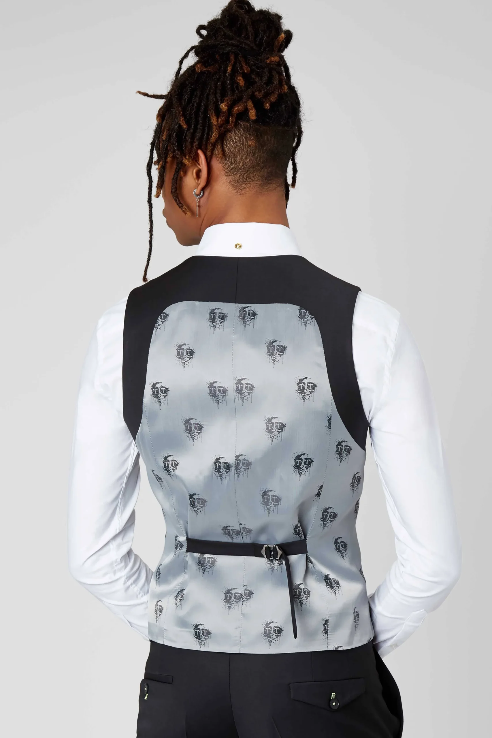 Waistcoats|Twisted Tailor Ellroy Skinny Fit Black Wool Waistcoat