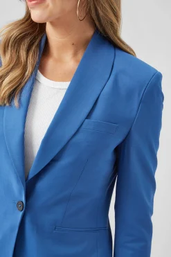 Woman|Twisted Tailor Ellroy Skinny Fit French Blue Wool Jacket