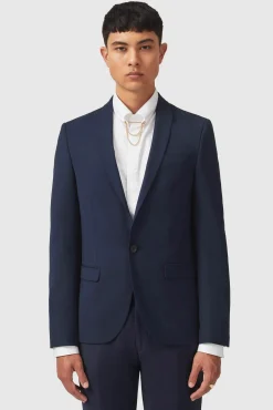 Jackets·Work Jackets|Twisted Tailor Ellroy Skinny Fit New Navy Jacket