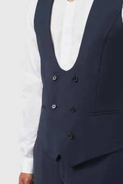 Waistcoats|Twisted Tailor Ellroy Skinny Fit New Navy Waistcoat