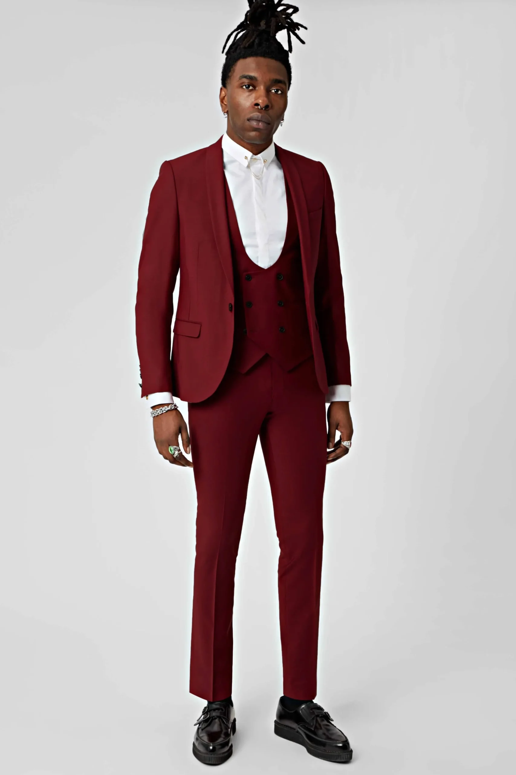 Style·Plain Suits|Style·3 Piece Suits|Twisted Tailor Ellroy Skinny Fit Red Wool Suit