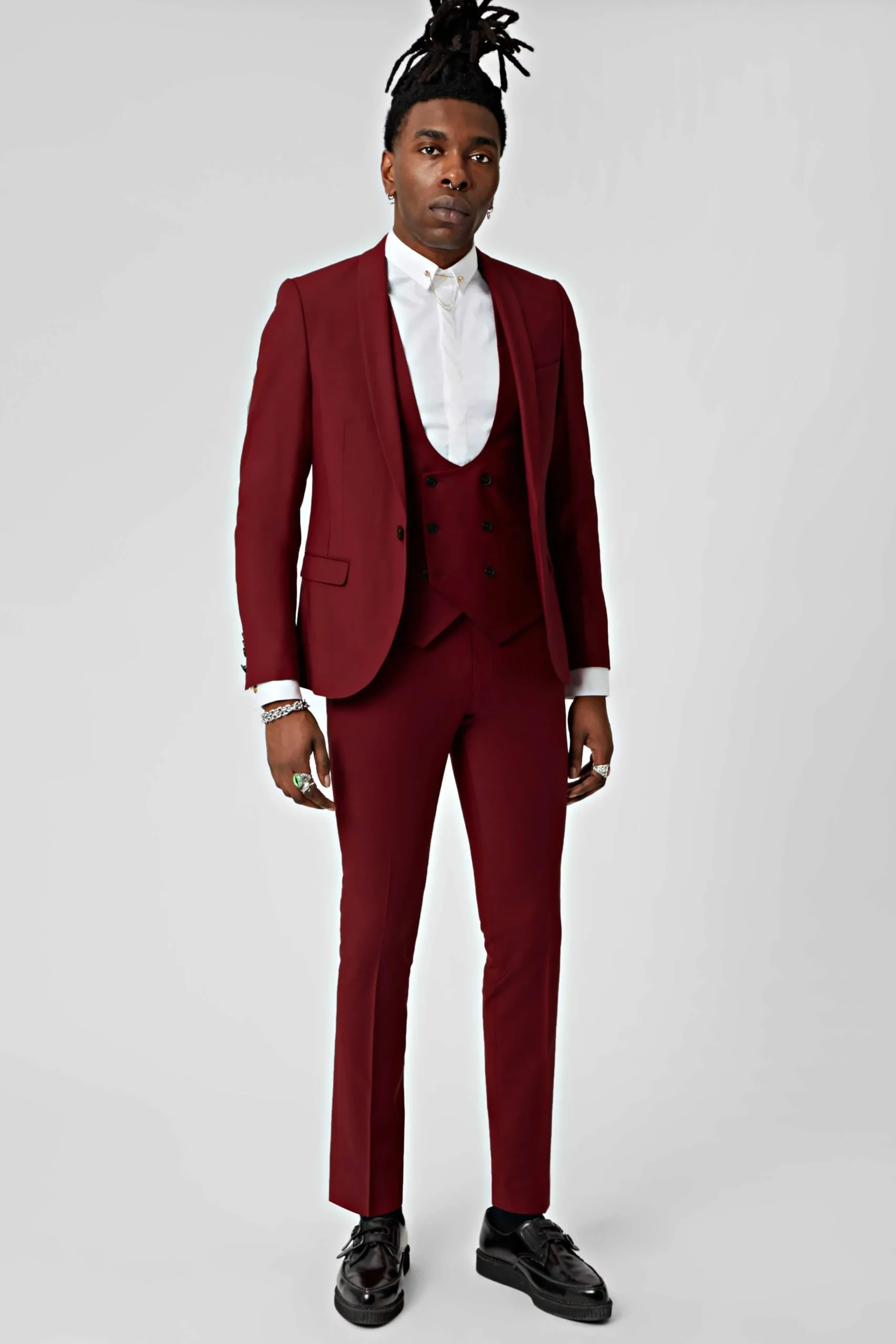 Trousers·Work Trousers|Twisted Tailor Ellroy Skinny Fit Red Wool Trousers