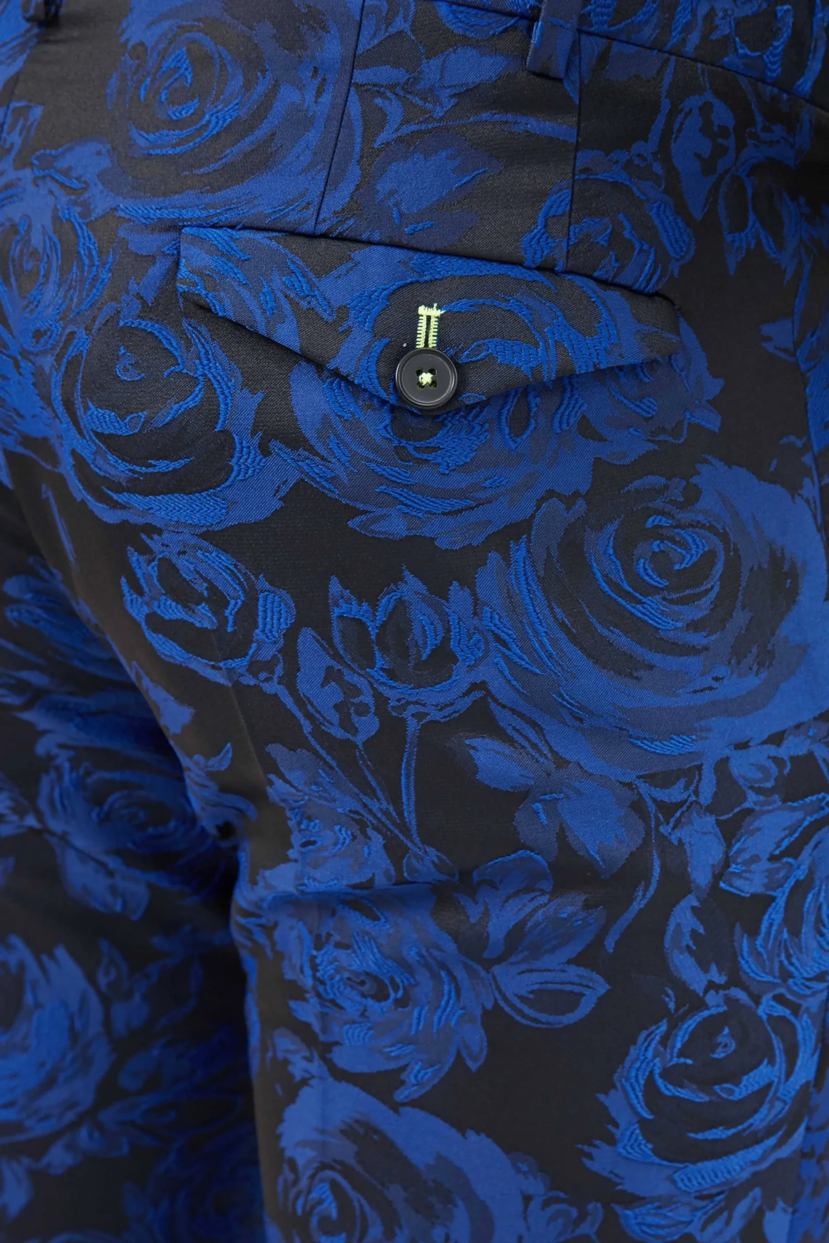 Trousers·Floral Trousers|Trousers·Party Trousers|Twisted Tailor Ersat Skinny Fit Blue Floral Tuxedo Trousers