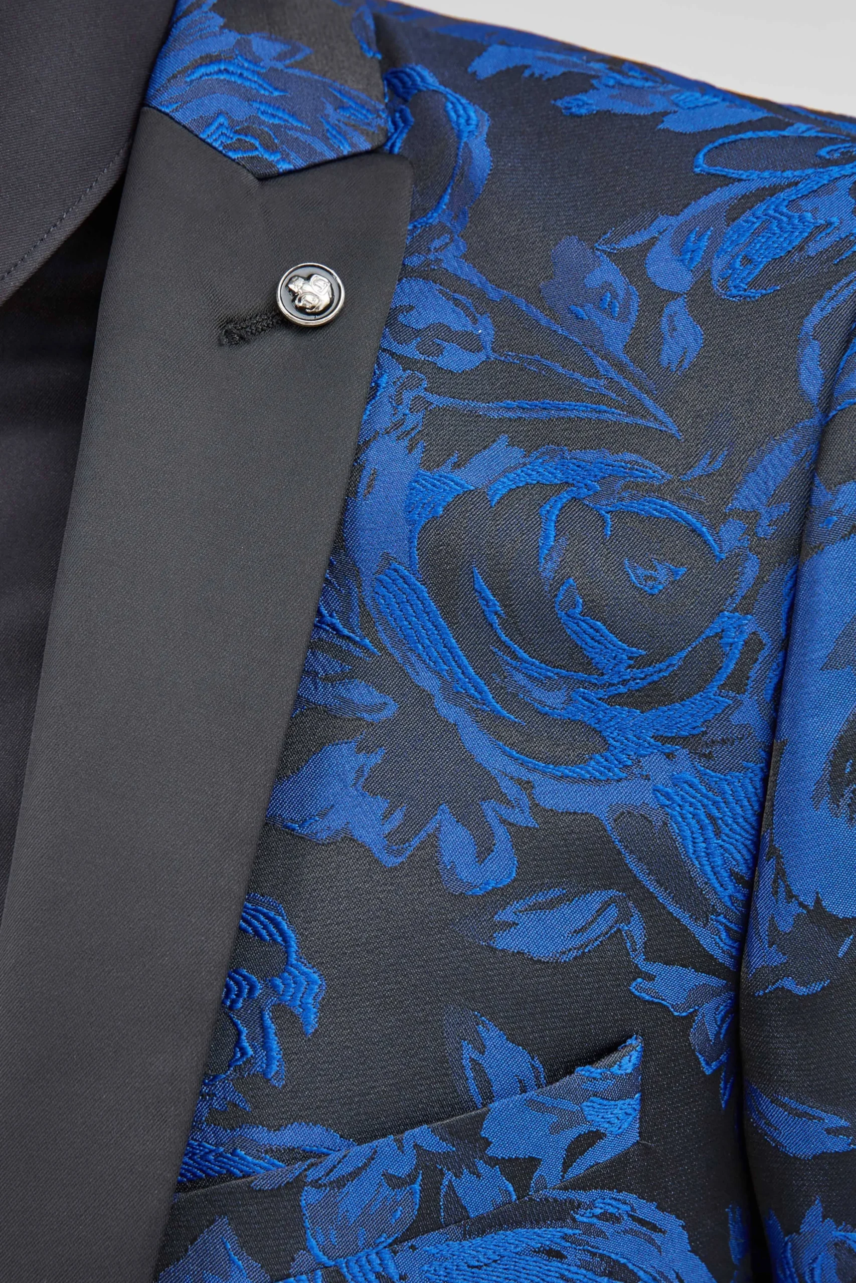 Jackets·Floral Jackets|Jackets·Party Jackets|Twisted Tailor Ersat Skinny Fit Blue Floral Tuxedo Jacket