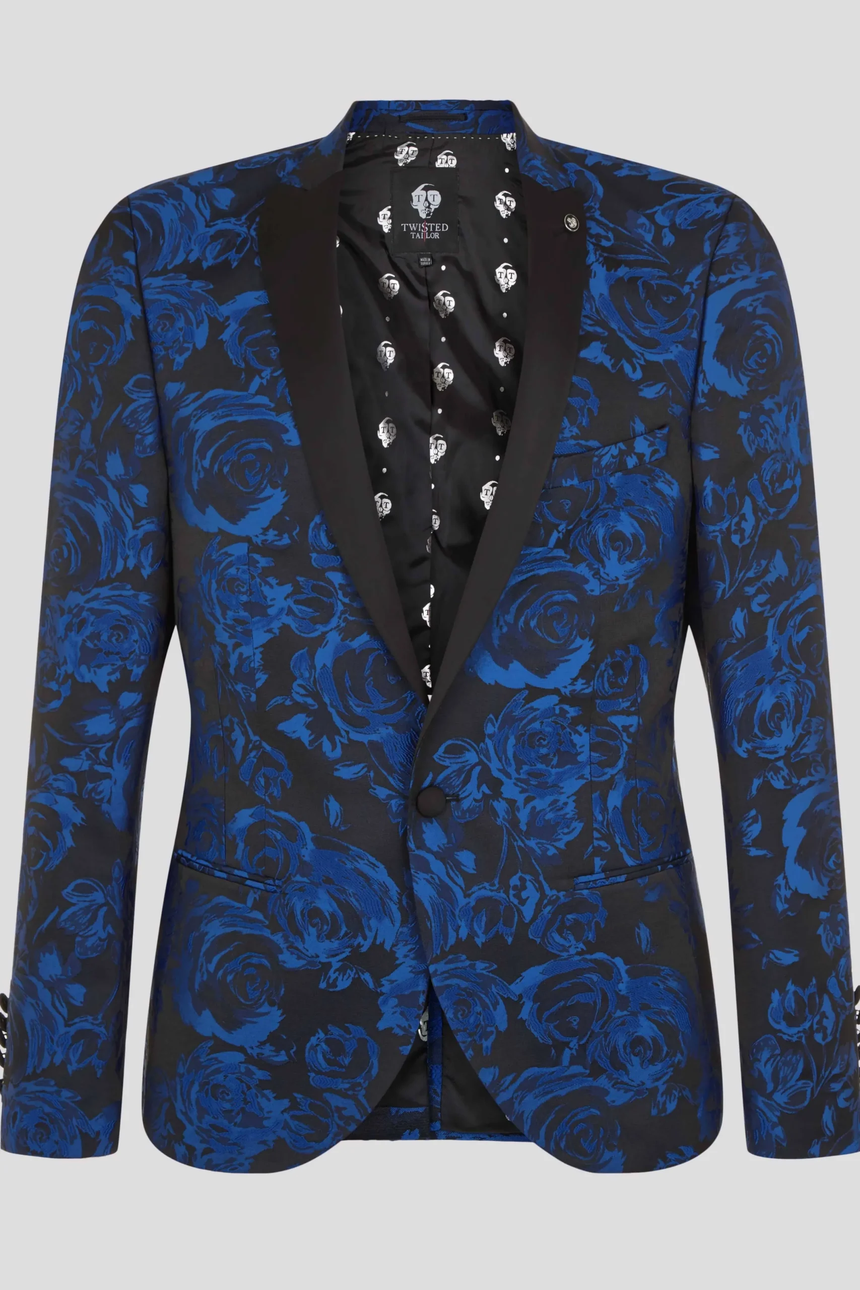 Jackets·Floral Jackets|Jackets·Party Jackets|Twisted Tailor Ersat Skinny Fit Blue Floral Tuxedo Jacket