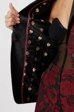 Woman|Style·Icons|Twisted Tailor Ersilia Skinny Fit Red Floral Suit