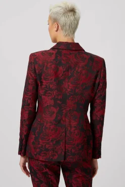 Woman|Twisted Tailor Ersilia Skinny Fit Red Floral Jacket