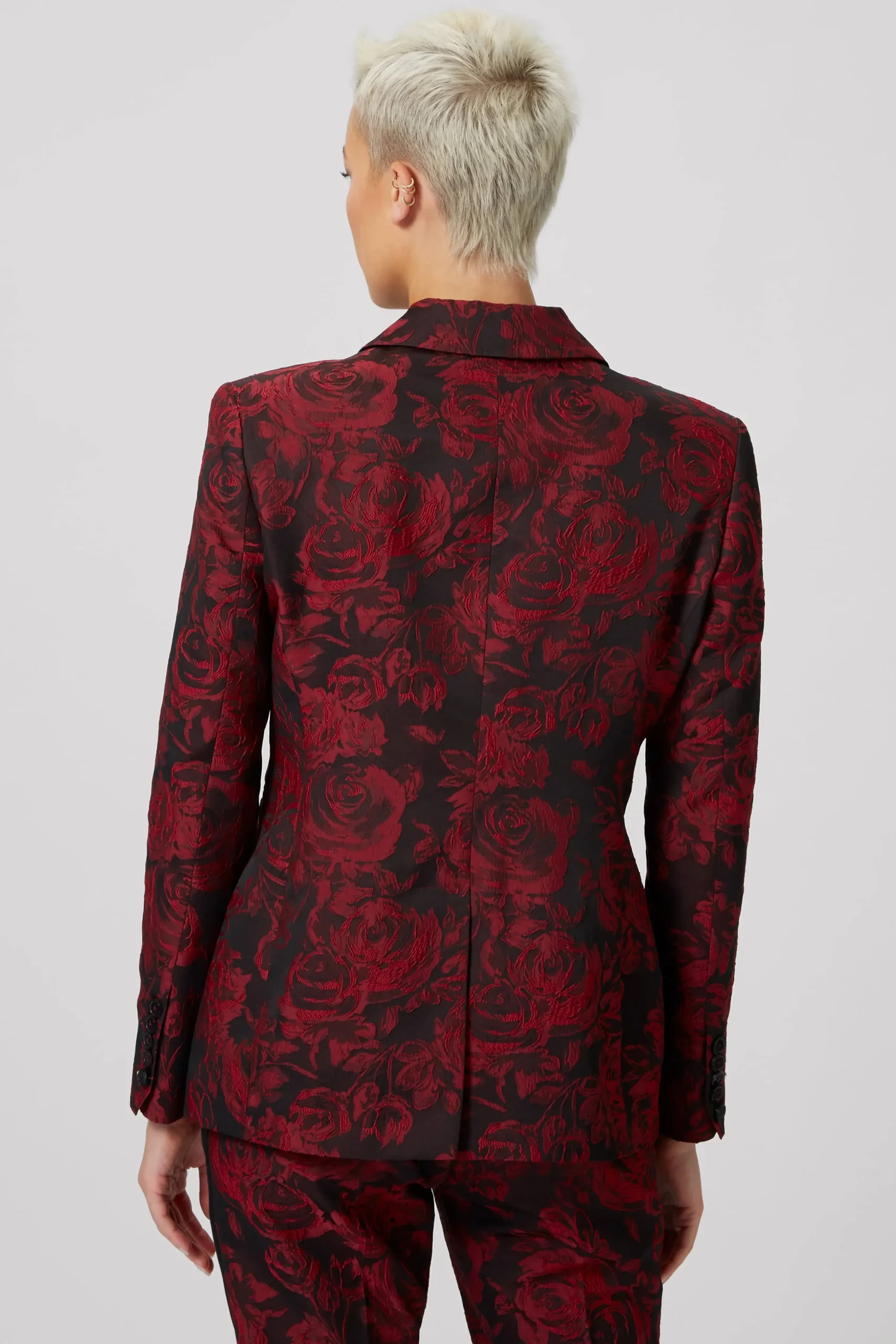 Woman|Twisted Tailor Ersilia Skinny Fit Red Floral Jacket