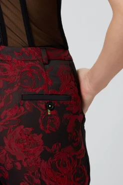 Woman|Twisted Tailor Ersilia Skinny Fit Red Floral Trousers