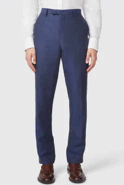 Trousers·Work Trousers|Twisted Tailor Fairmont Slim Fit Navy Linen Trousers
