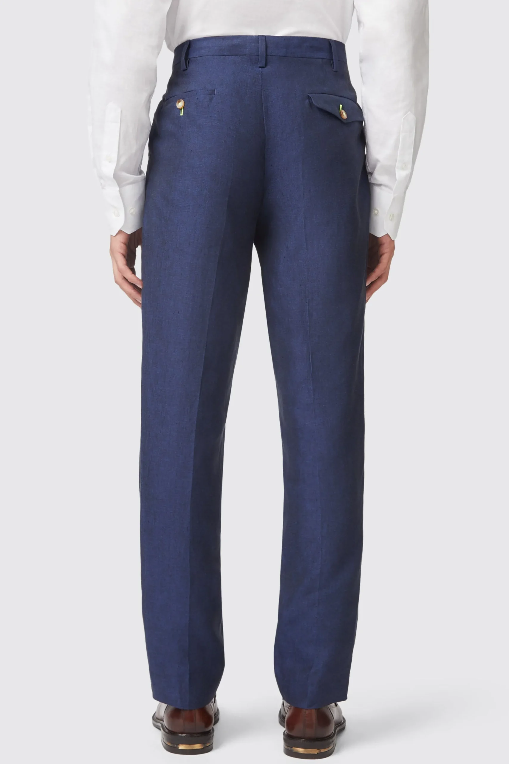 Trousers·Work Trousers|Twisted Tailor Fairmont Slim Fit Navy Linen Trousers