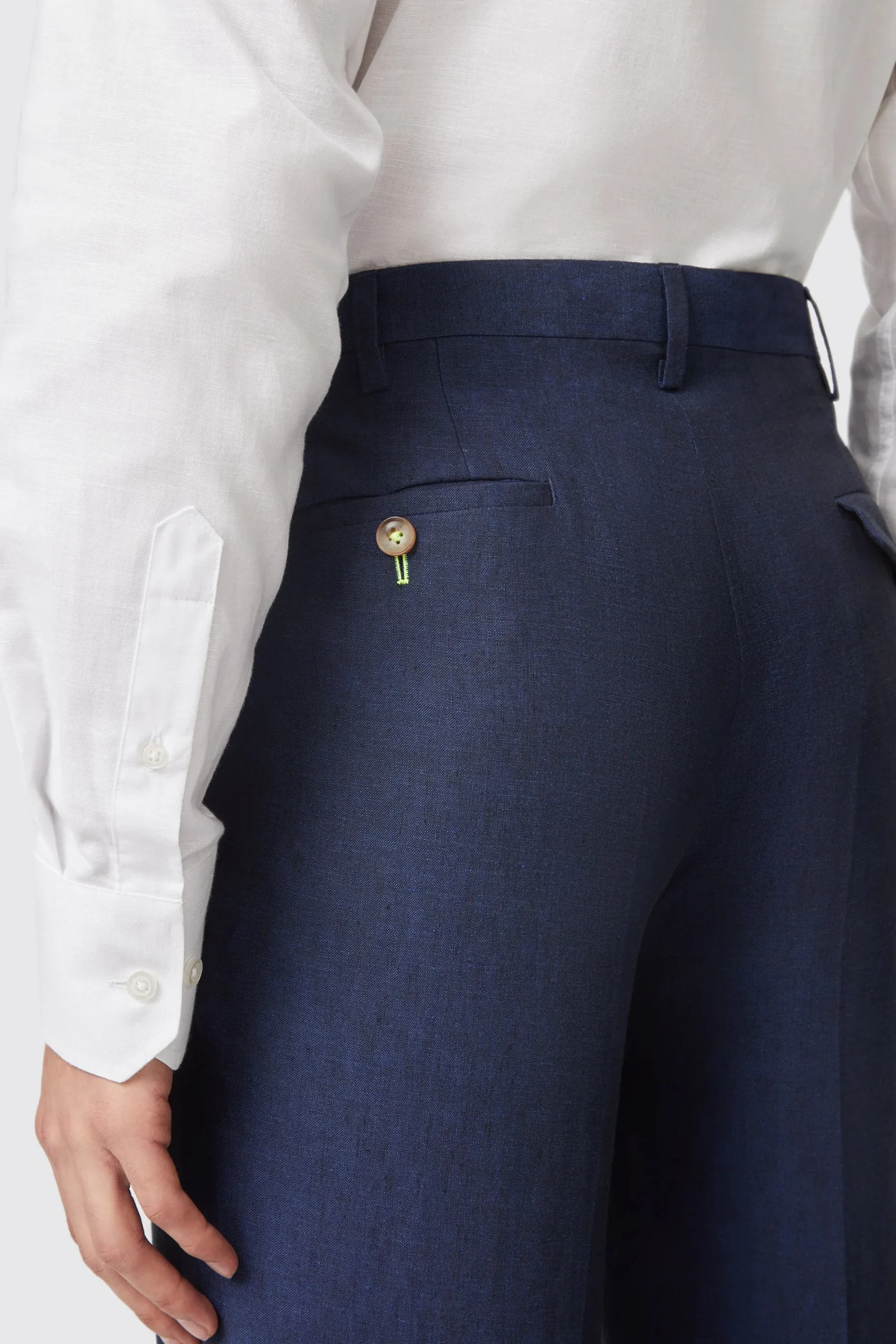 Trousers·Work Trousers|Twisted Tailor Fairmont Slim Fit Navy Linen Trousers