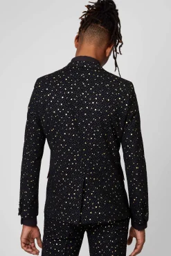 Jackets·Party Jackets|Twisted Tailor Farrow Skinny Fit Black Polka Dot Tuxedo Jacket