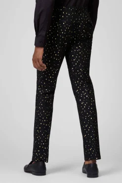 Trousers·Party Trousers|Twisted Tailor Farrow Skinny Fit Black Polka Dot Tuxedo Trousers