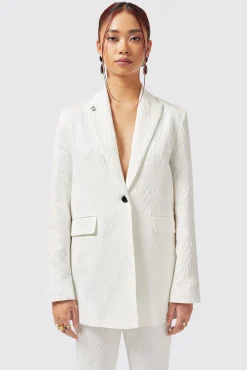 Woman|Twisted Tailor Fiore Slim Fit White Jacket