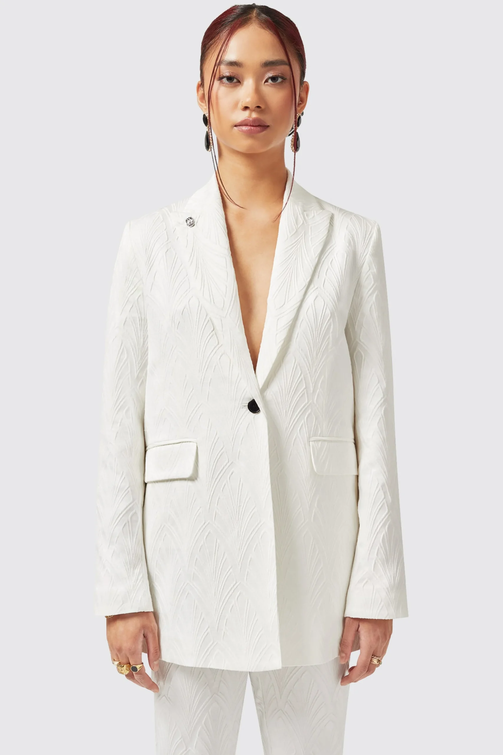 Woman|Twisted Tailor Fiore Slim Fit White Jacket