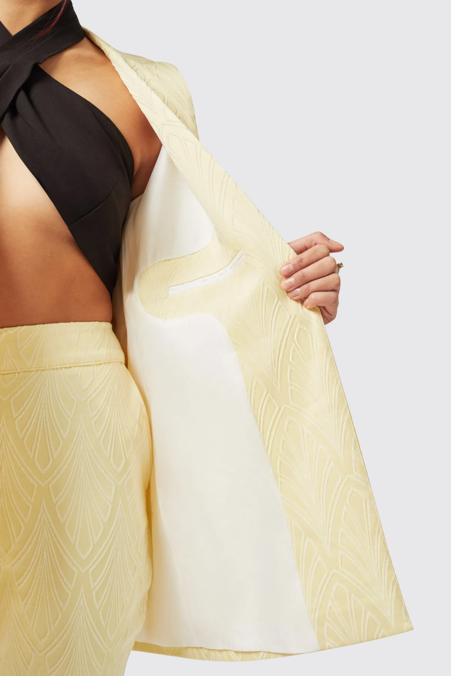 Woman|Twisted Tailor Fiore Slim Fit Yellow Jacket