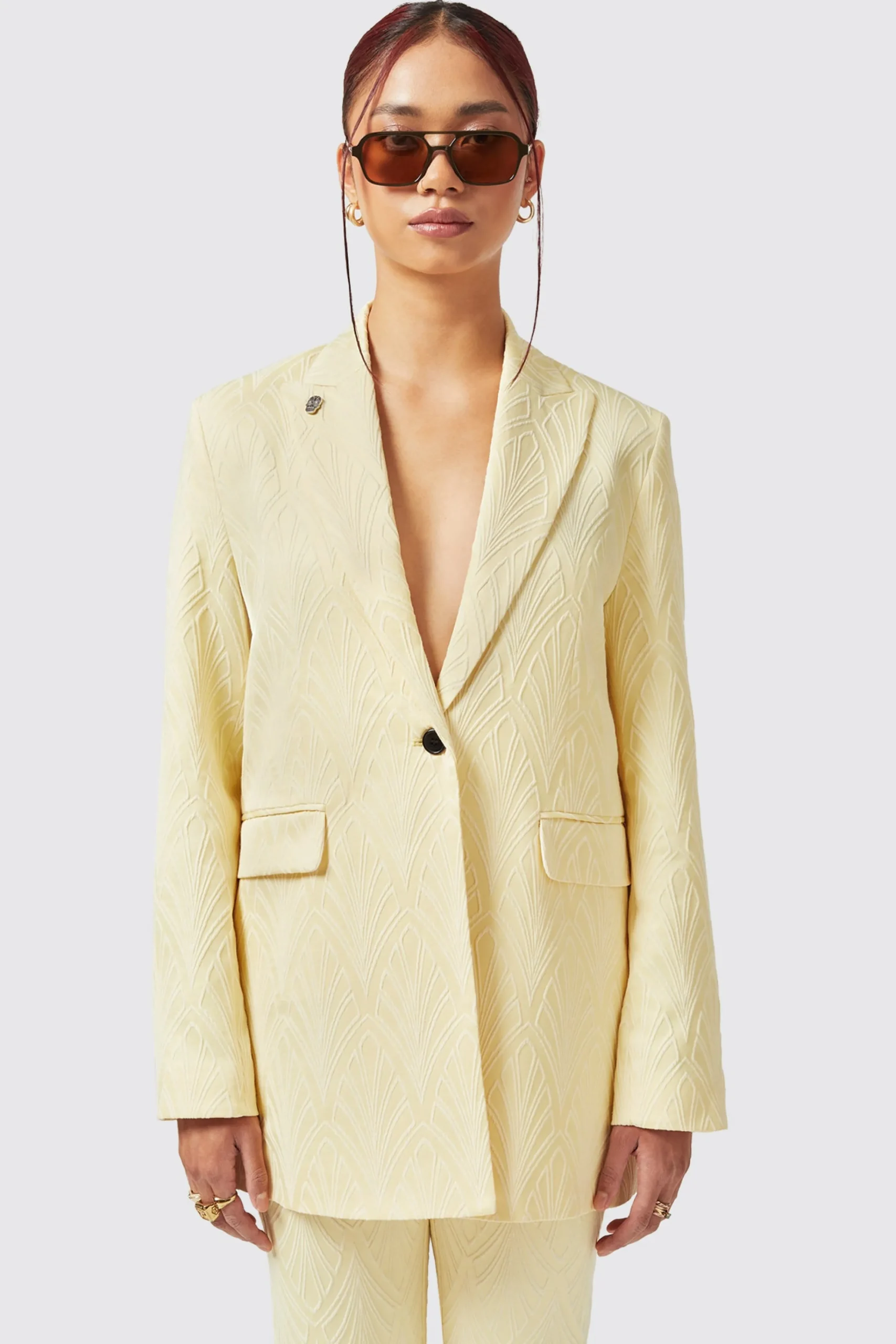 Woman|Twisted Tailor Fiore Slim Fit Yellow Suit