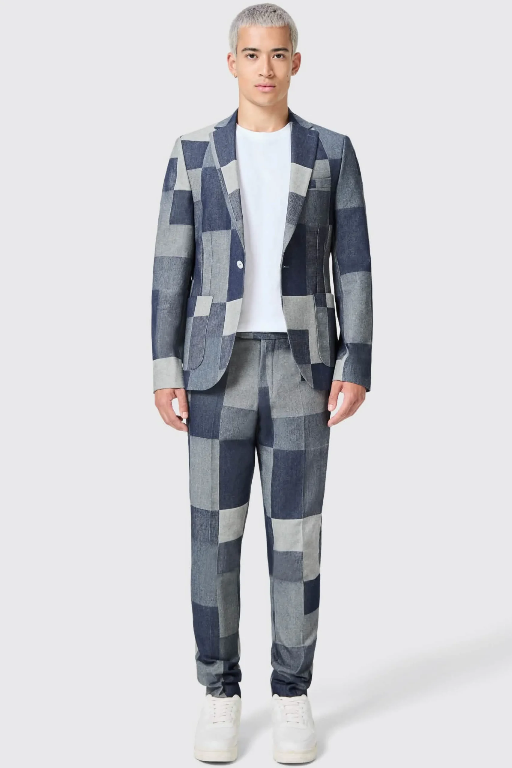 Jackets·Casual Jackets|Occasion·Party Suits|Twisted Tailor Gasly Slim Fit Blue Denim Patch Suit