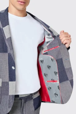 Jackets·Casual Jackets|Occasion·Party Suits|Twisted Tailor Gasly Slim Fit Blue Denim Patch Suit