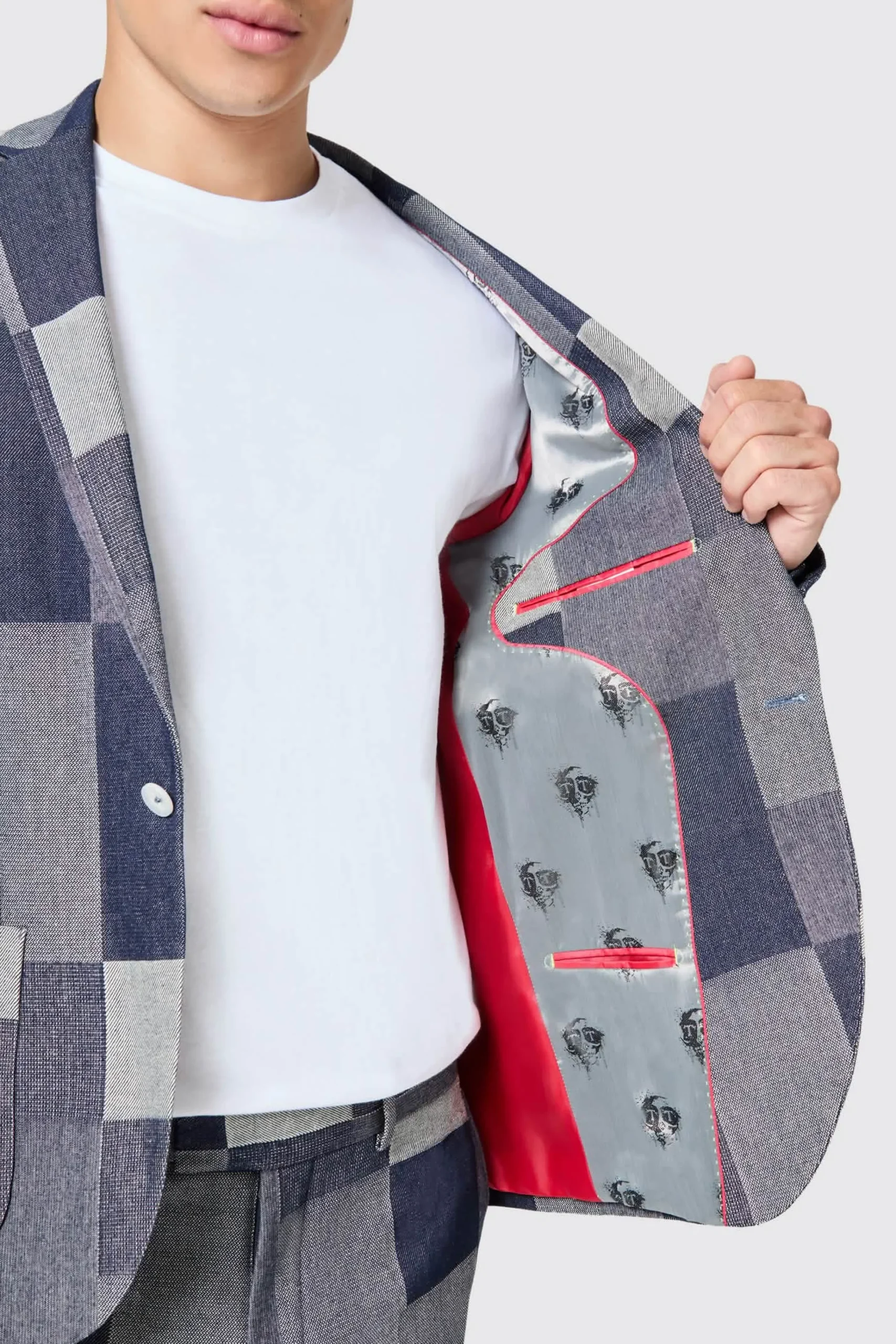 Jackets·Casual Jackets|Occasion·Party Suits|Twisted Tailor Gasly Slim Fit Blue Denim Patch Suit