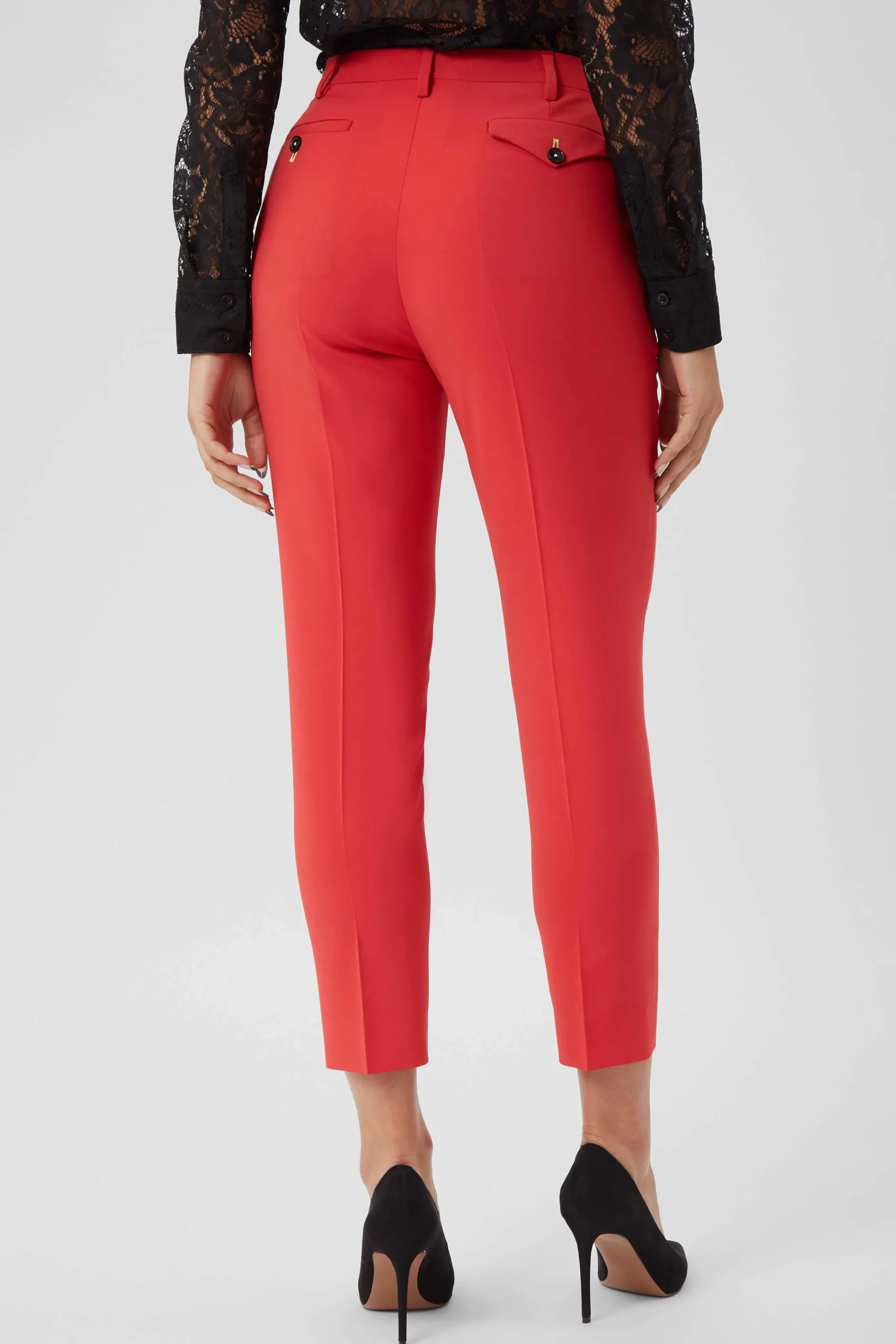 Woman|Twisted Tailor Gehry Skinny Fit Red Trousers