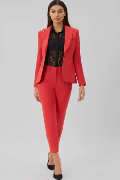 Woman|Twisted Tailor Gehry Skinny Fit Red Trousers