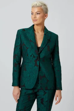 Woman|Style·Icons|Twisted Tailor Gillian Skinny Fit Green Floral Suit