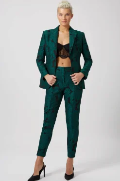 Woman|Twisted Tailor Gillian Skinny Fit Green Floral Jacket