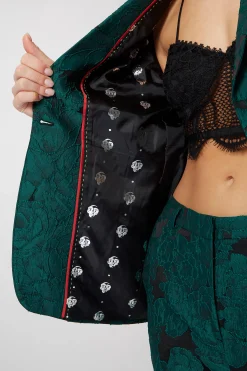 Woman|Twisted Tailor Gillian Skinny Fit Green Floral Jacket