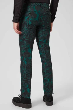 Trousers·Floral Trousers|Twisted Tailor Gilmour Skinny Fit Green Floral Trousers