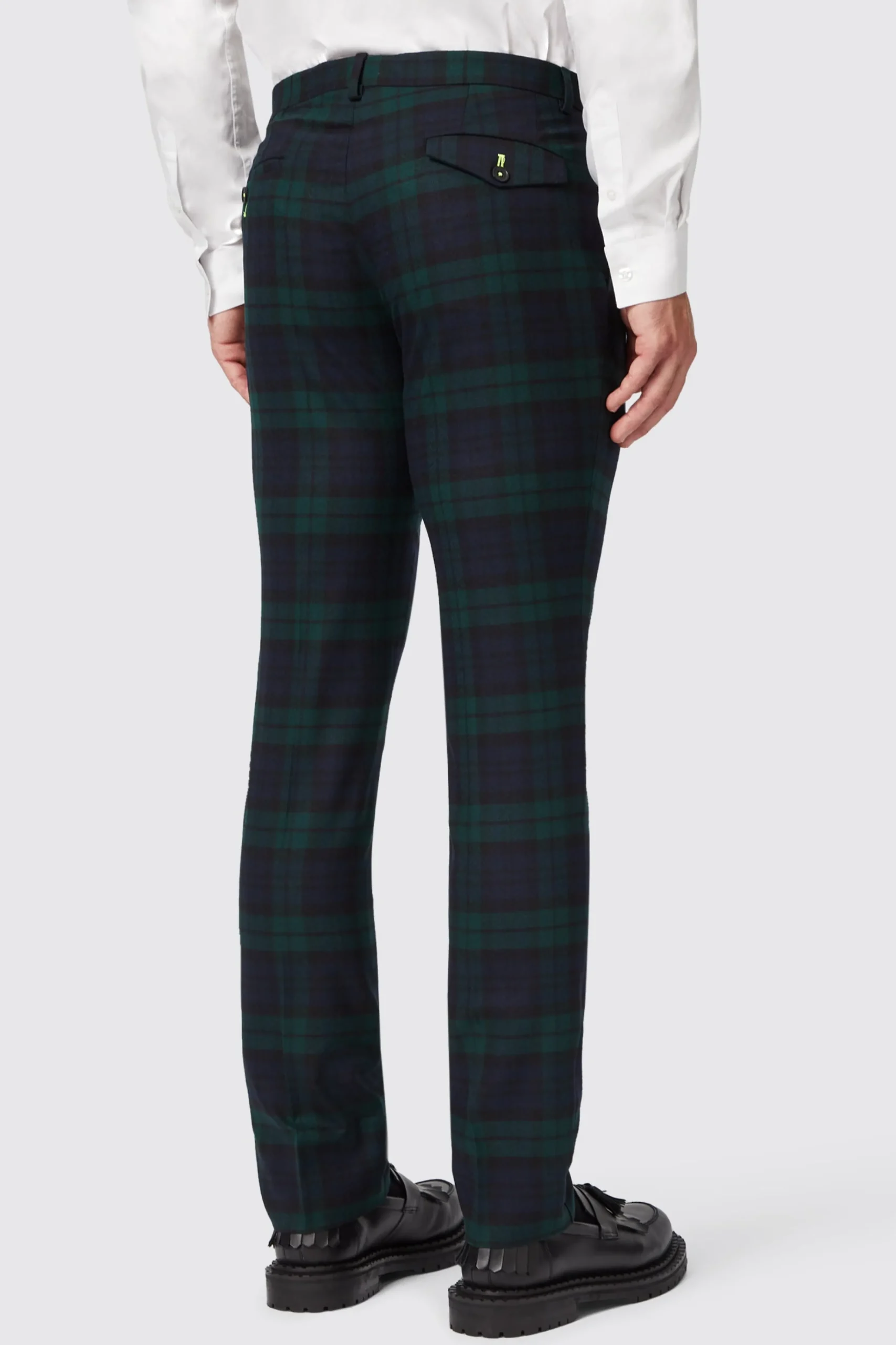 Trousers·Casual Trousers|Trousers·Party Trousers|Twisted Tailor Ginger Skinny Fit Green Tartan Trousers