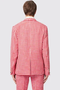Style·Bold Prints|Twisted Tailor Gittings Slim Fit Red Boucle Cotton Suit