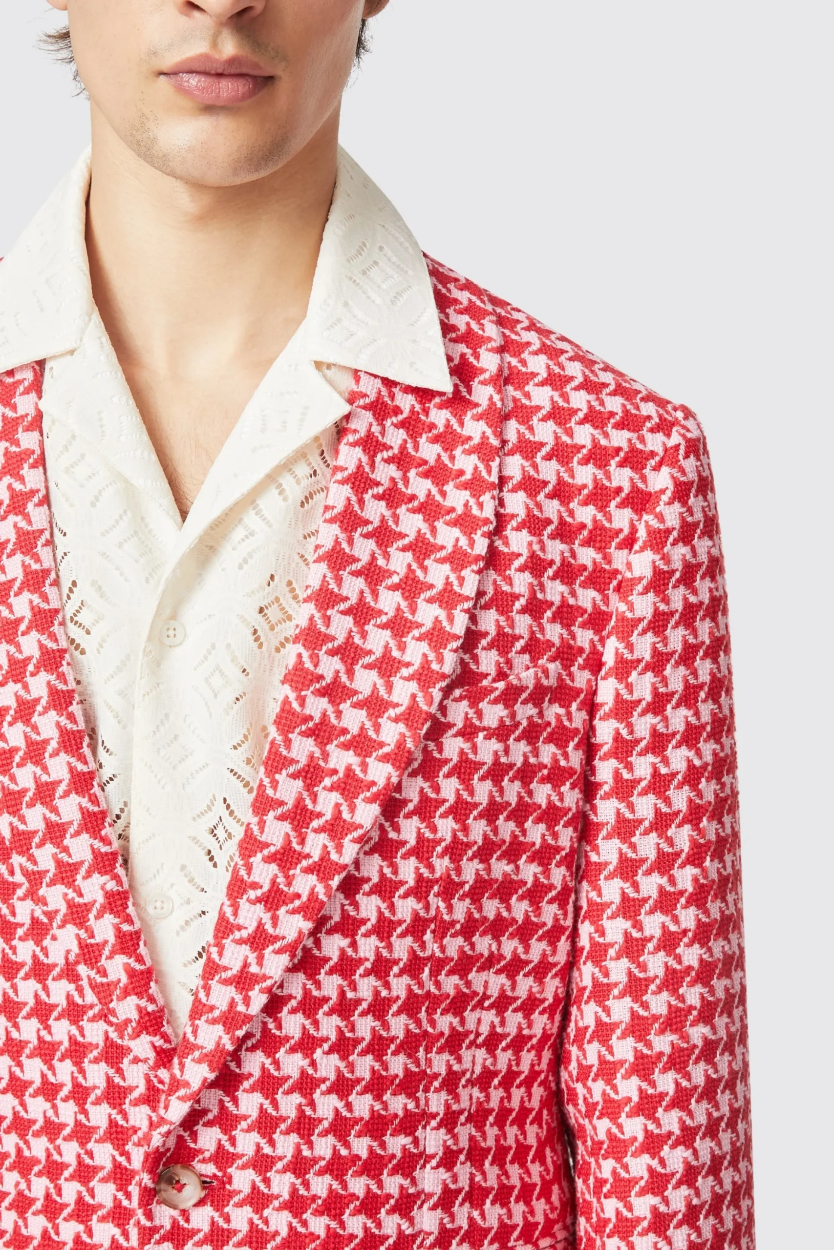 Style·Bold Prints|Twisted Tailor Gittings Slim Fit Red Boucle Cotton Suit