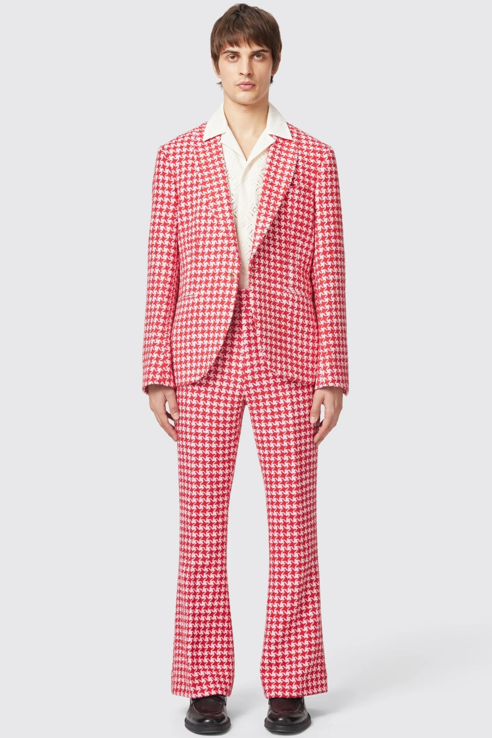 Style·Bold Prints|Twisted Tailor Gittings Slim Fit Red Boucle Cotton Suit