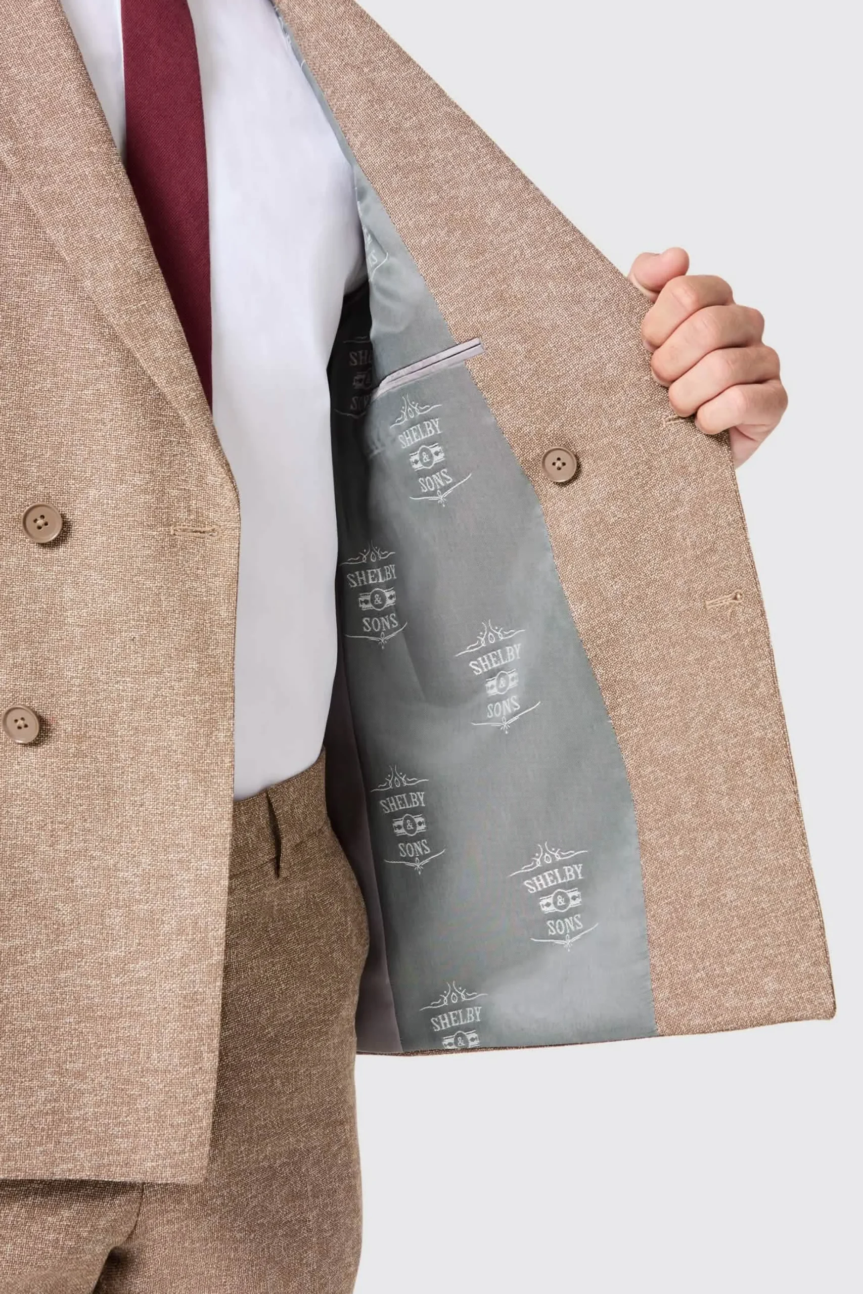 Jackets·Work Jackets|Jackets·Casual Jackets|Twisted Tailor Goddard Slim Fit Brown Double Breasted Jacket