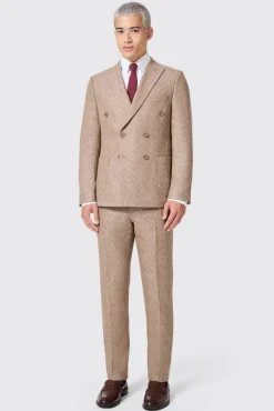 Jackets·Work Jackets|Jackets·Casual Jackets|Twisted Tailor Goddard Slim Fit Brown Double Breasted Jacket