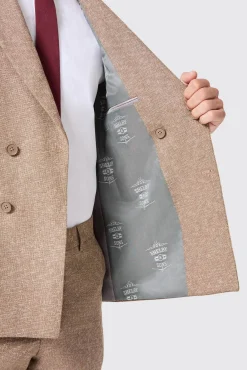 Style·Double Breasted Suits|Occasion·Groomsmen Suits|Twisted Tailor Goddard Slim Fit Brown Double Breasted Suit