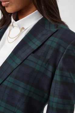 Woman|Twisted Tailor Grace Skinny Fit Green Tartan Jacket