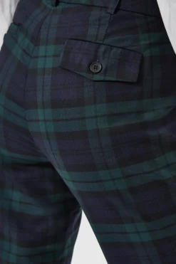 Woman|Twisted Tailor Grace Skinny Fit Green Tartan Trousers
