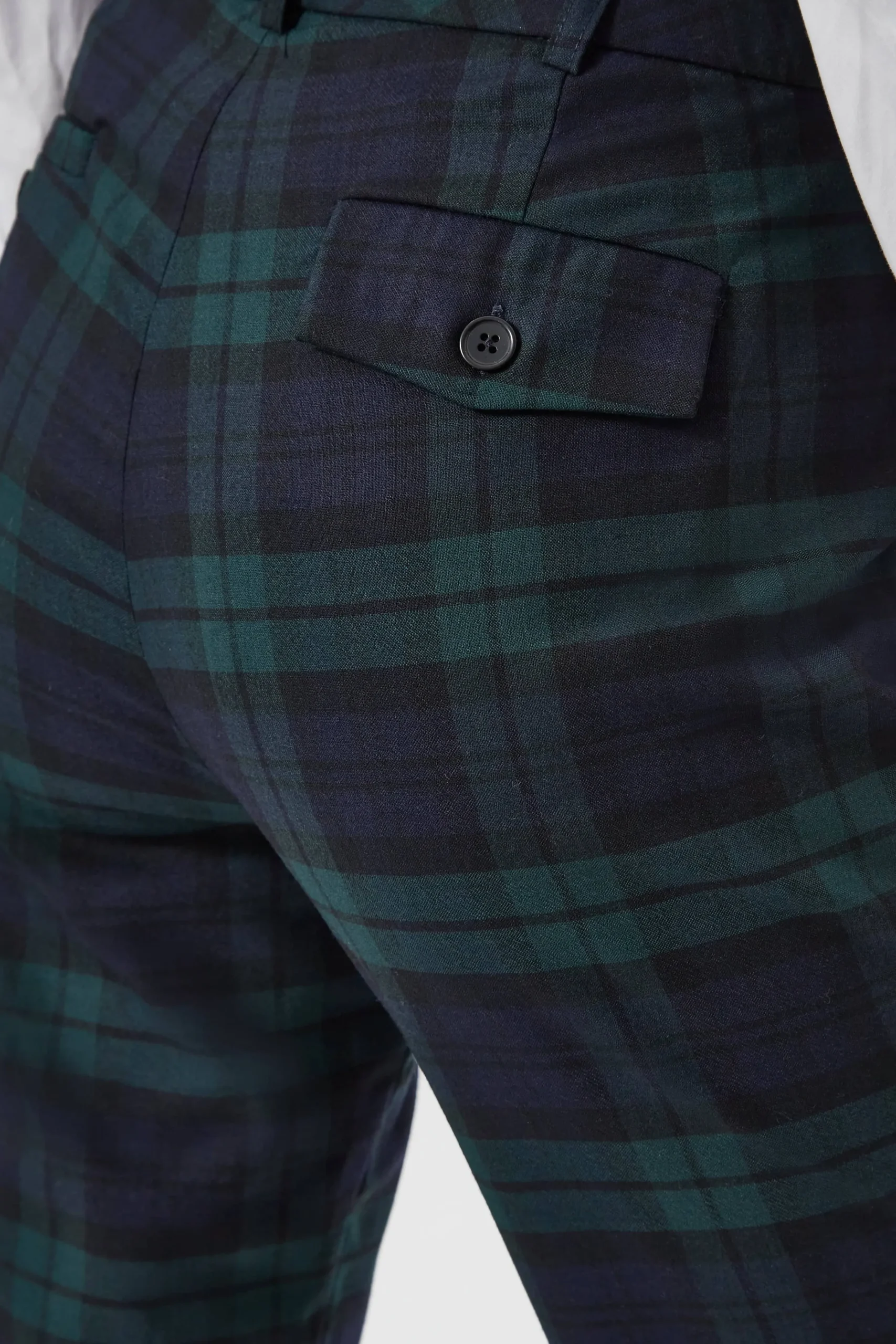Woman|Twisted Tailor Grace Skinny Fit Green Tartan Trousers