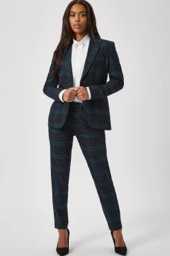 Woman|Twisted Tailor Grace Skinny Fit Green Tartan Suit