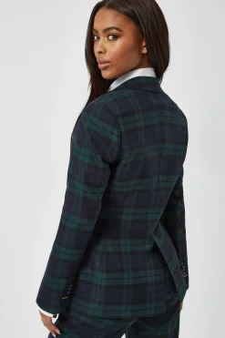 Woman|Twisted Tailor Grace Skinny Fit Green Tartan Suit